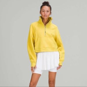 Scuba Oversized Funnel Neck Half-Zip in Soleil